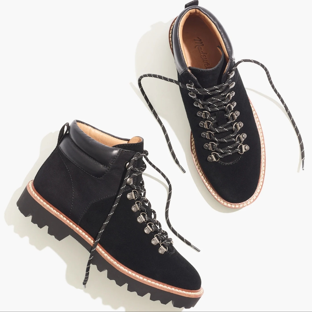Madewell Citywalk Lugsole Hiker Boots Black